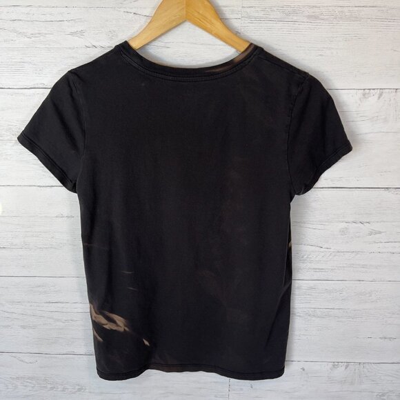 Levis Top SZ XS Black The Perfect Tee Bleached Logo Cactus Flower Short Sleeve - Picture 13 of 14